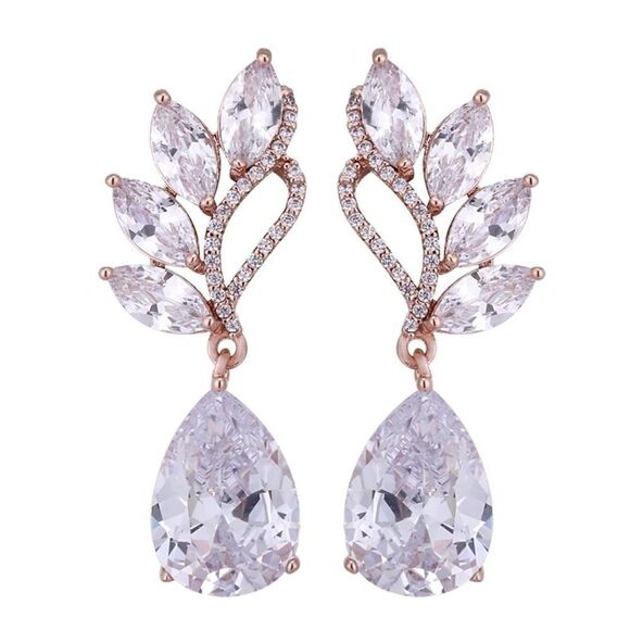 Rhinestone Bride Statement Earrings - Picture 1 of 5